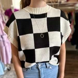 Oversized Checkered Sweater NWT